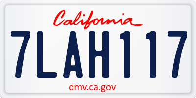 CA license plate 7LAH117