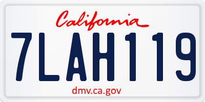 CA license plate 7LAH119
