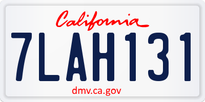 CA license plate 7LAH131