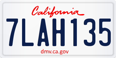 CA license plate 7LAH135
