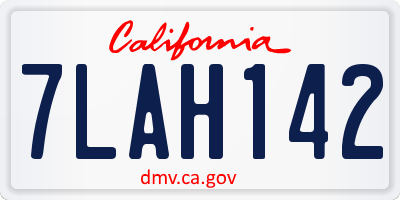 CA license plate 7LAH142