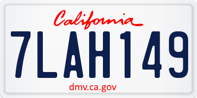 CA license plate 7LAH149