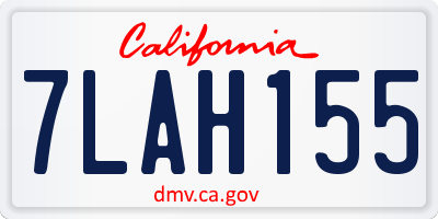 CA license plate 7LAH155