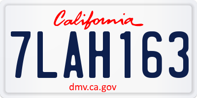 CA license plate 7LAH163