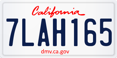 CA license plate 7LAH165