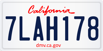 CA license plate 7LAH178