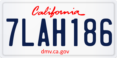 CA license plate 7LAH186