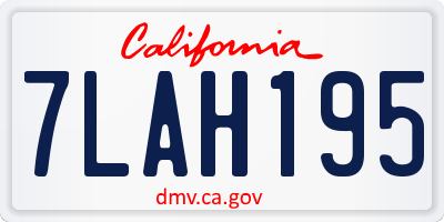 CA license plate 7LAH195