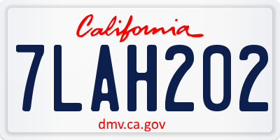 CA license plate 7LAH202