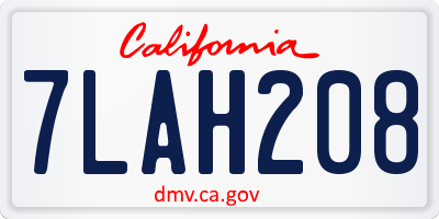CA license plate 7LAH208