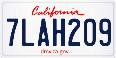 CA license plate 7LAH209
