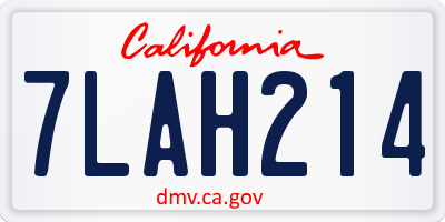 CA license plate 7LAH214