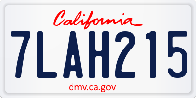 CA license plate 7LAH215