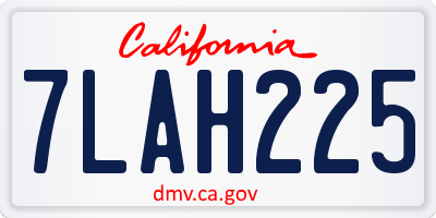CA license plate 7LAH225
