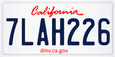 CA license plate 7LAH226