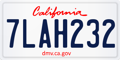 CA license plate 7LAH232