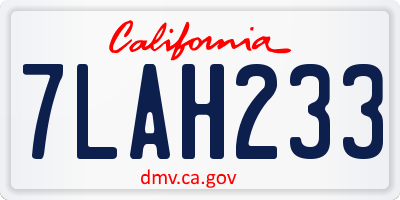 CA license plate 7LAH233