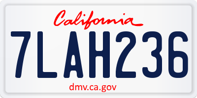 CA license plate 7LAH236