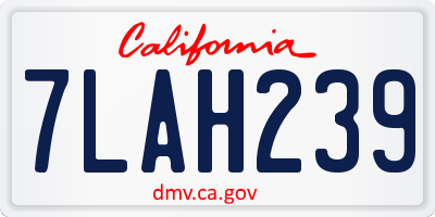 CA license plate 7LAH239