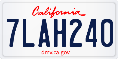 CA license plate 7LAH240