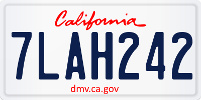 CA license plate 7LAH242