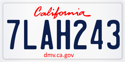 CA license plate 7LAH243