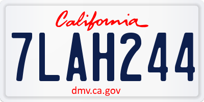 CA license plate 7LAH244