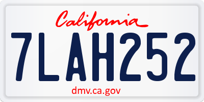CA license plate 7LAH252
