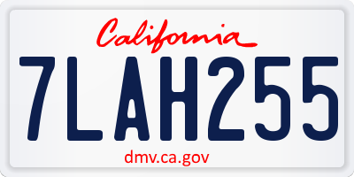 CA license plate 7LAH255