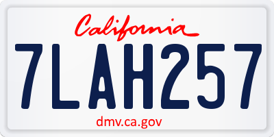 CA license plate 7LAH257
