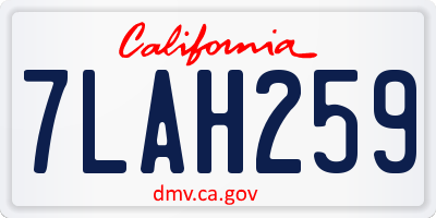 CA license plate 7LAH259