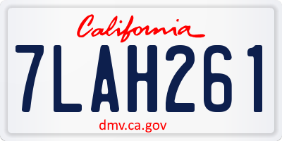 CA license plate 7LAH261