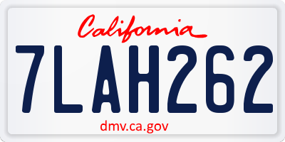 CA license plate 7LAH262