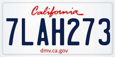 CA license plate 7LAH273