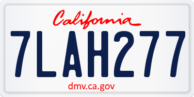 CA license plate 7LAH277