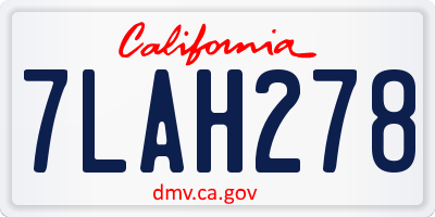 CA license plate 7LAH278