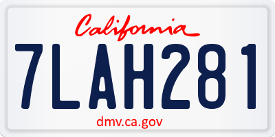 CA license plate 7LAH281