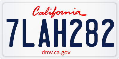 CA license plate 7LAH282