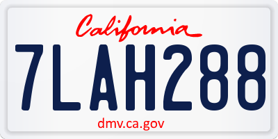 CA license plate 7LAH288