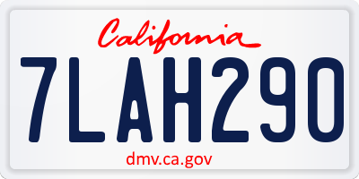 CA license plate 7LAH290