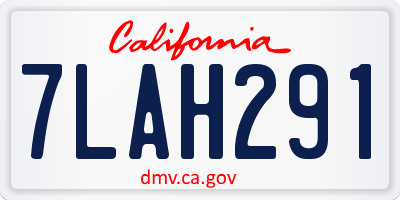 CA license plate 7LAH291