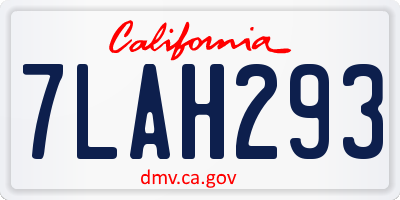 CA license plate 7LAH293