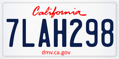 CA license plate 7LAH298