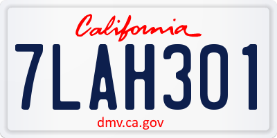 CA license plate 7LAH301