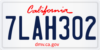 CA license plate 7LAH302