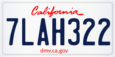 CA license plate 7LAH322