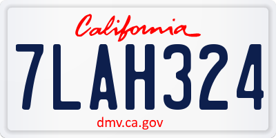 CA license plate 7LAH324