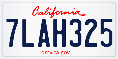 CA license plate 7LAH325