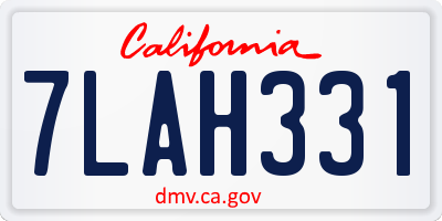 CA license plate 7LAH331