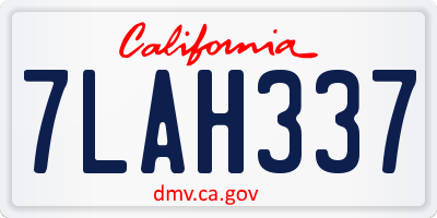 CA license plate 7LAH337